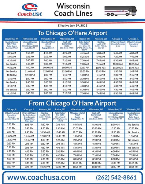 wisconsin coach usa bus schedule.